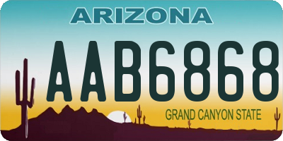 AZ license plate AAB6868