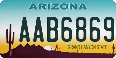 AZ license plate AAB6869