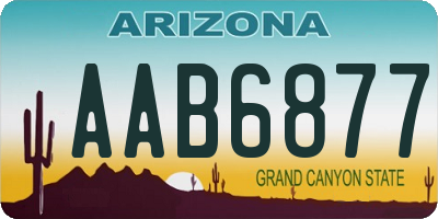 AZ license plate AAB6877