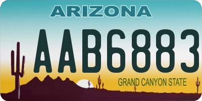 AZ license plate AAB6883