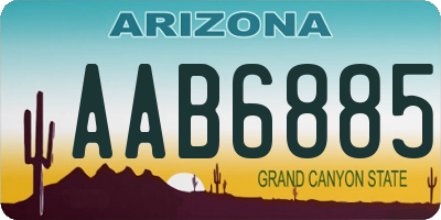 AZ license plate AAB6885