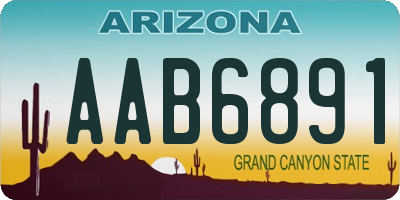 AZ license plate AAB6891