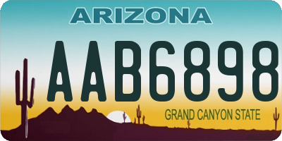 AZ license plate AAB6898