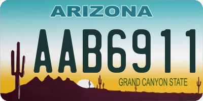 AZ license plate AAB6911