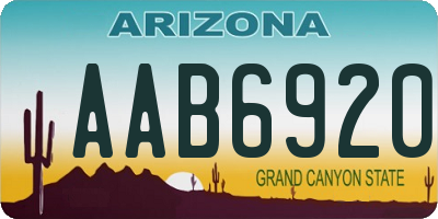AZ license plate AAB6920