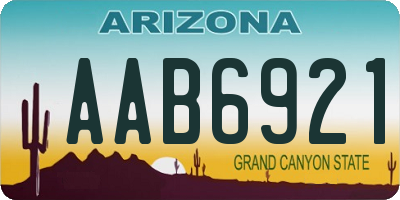 AZ license plate AAB6921
