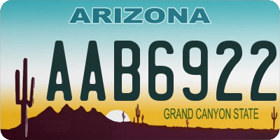 AZ license plate AAB6922