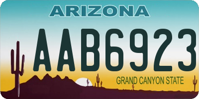 AZ license plate AAB6923