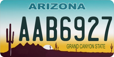 AZ license plate AAB6927