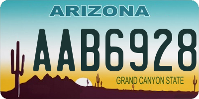 AZ license plate AAB6928