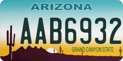 AZ license plate AAB6932