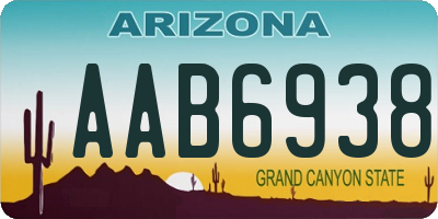 AZ license plate AAB6938