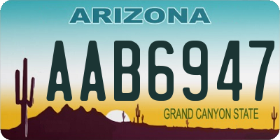 AZ license plate AAB6947