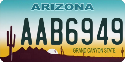 AZ license plate AAB6949