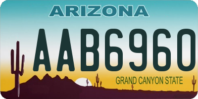 AZ license plate AAB6960