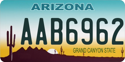 AZ license plate AAB6962