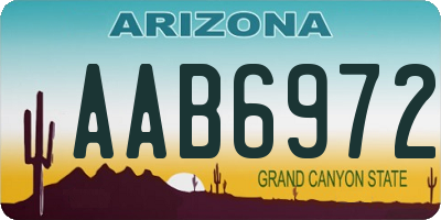AZ license plate AAB6972