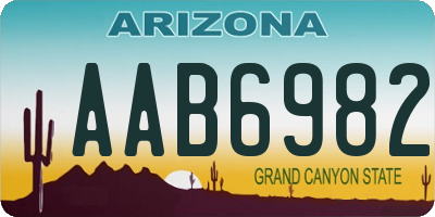 AZ license plate AAB6982