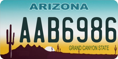 AZ license plate AAB6986