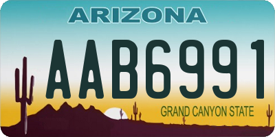 AZ license plate AAB6991