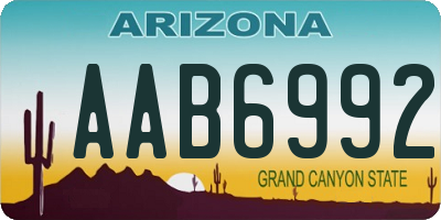 AZ license plate AAB6992