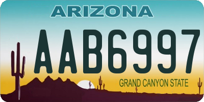 AZ license plate AAB6997