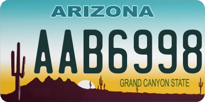 AZ license plate AAB6998