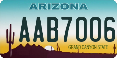 AZ license plate AAB7006