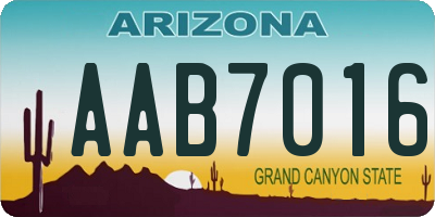 AZ license plate AAB7016