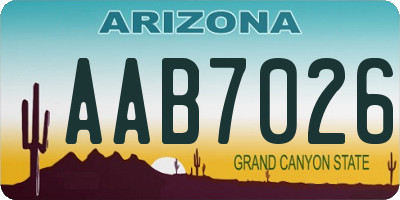 AZ license plate AAB7026
