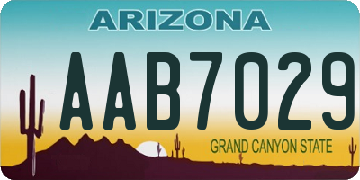 AZ license plate AAB7029