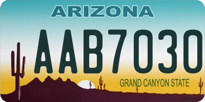 AZ license plate AAB7030