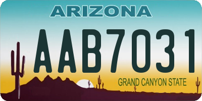 AZ license plate AAB7031