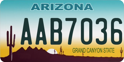 AZ license plate AAB7036