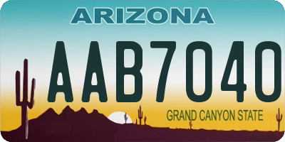 AZ license plate AAB7040