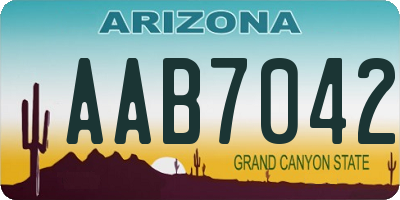 AZ license plate AAB7042