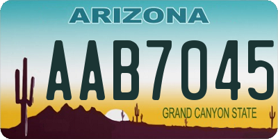 AZ license plate AAB7045