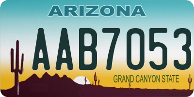 AZ license plate AAB7053