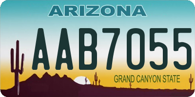 AZ license plate AAB7055