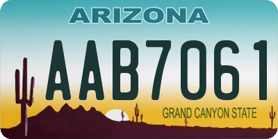 AZ license plate AAB7061