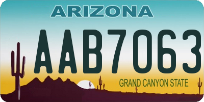 AZ license plate AAB7063