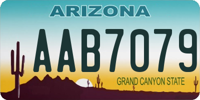 AZ license plate AAB7079