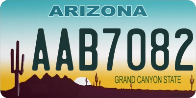 AZ license plate AAB7082