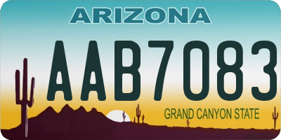 AZ license plate AAB7083
