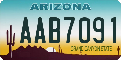 AZ license plate AAB7091