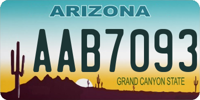 AZ license plate AAB7093