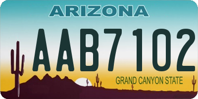 AZ license plate AAB7102