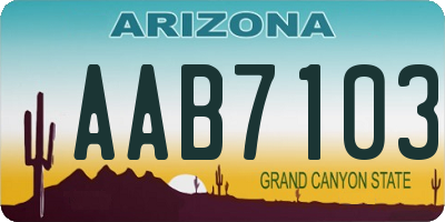 AZ license plate AAB7103