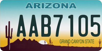 AZ license plate AAB7105