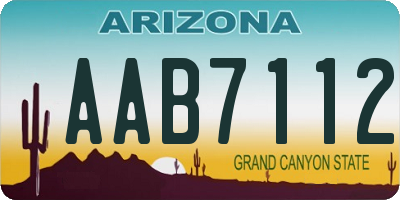 AZ license plate AAB7112